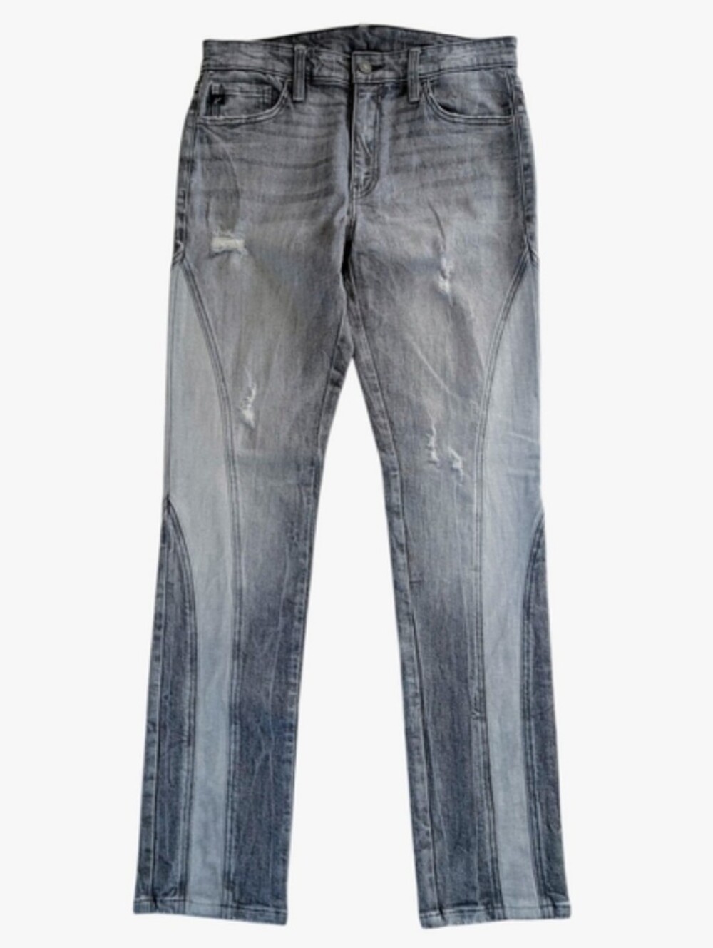 KanCan Estilo Skinny Straight Jeans with Distressing Gray 5/26 Small Grunge Punk